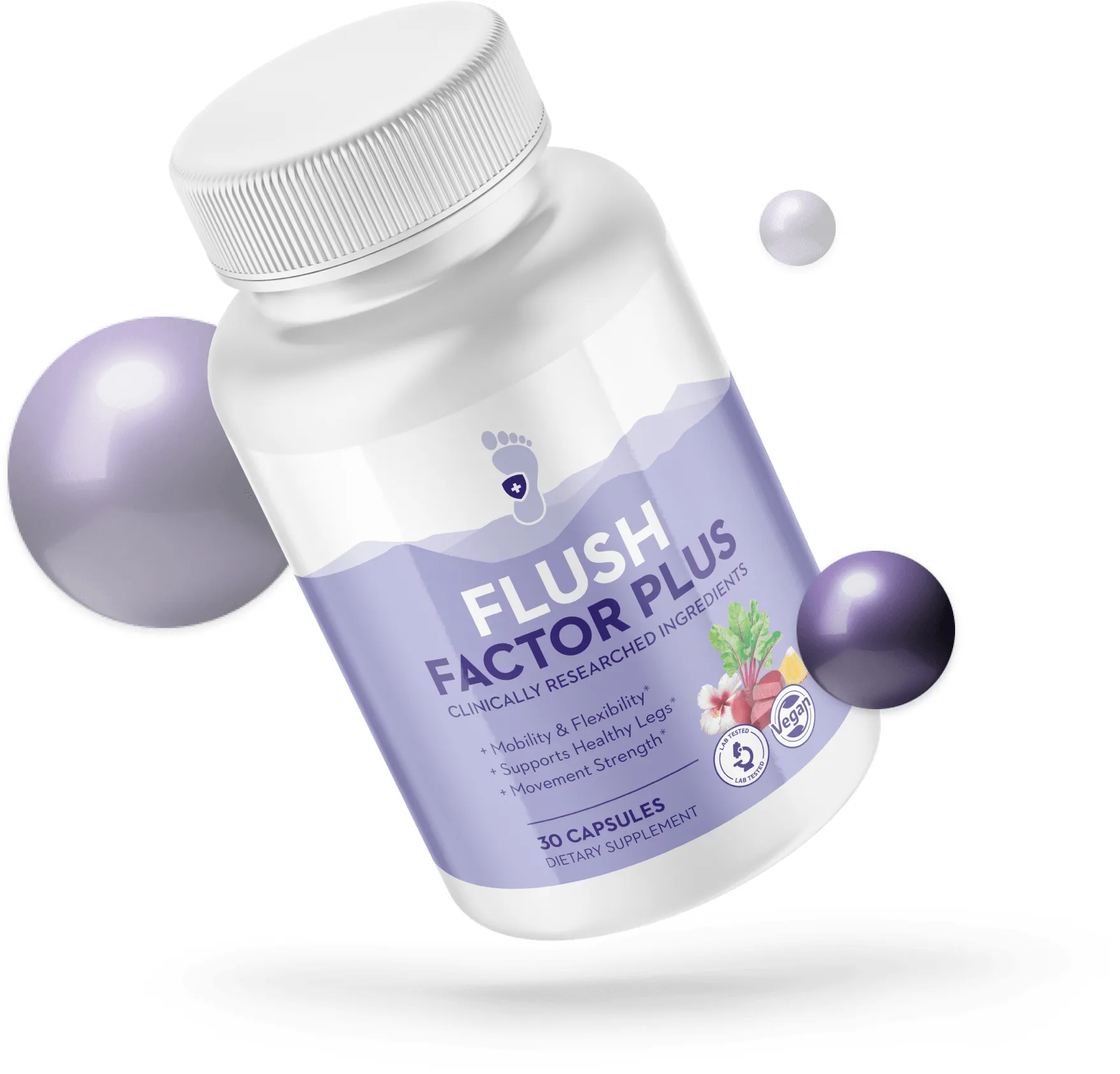 Flush Factor Plus supplement bottle close-up